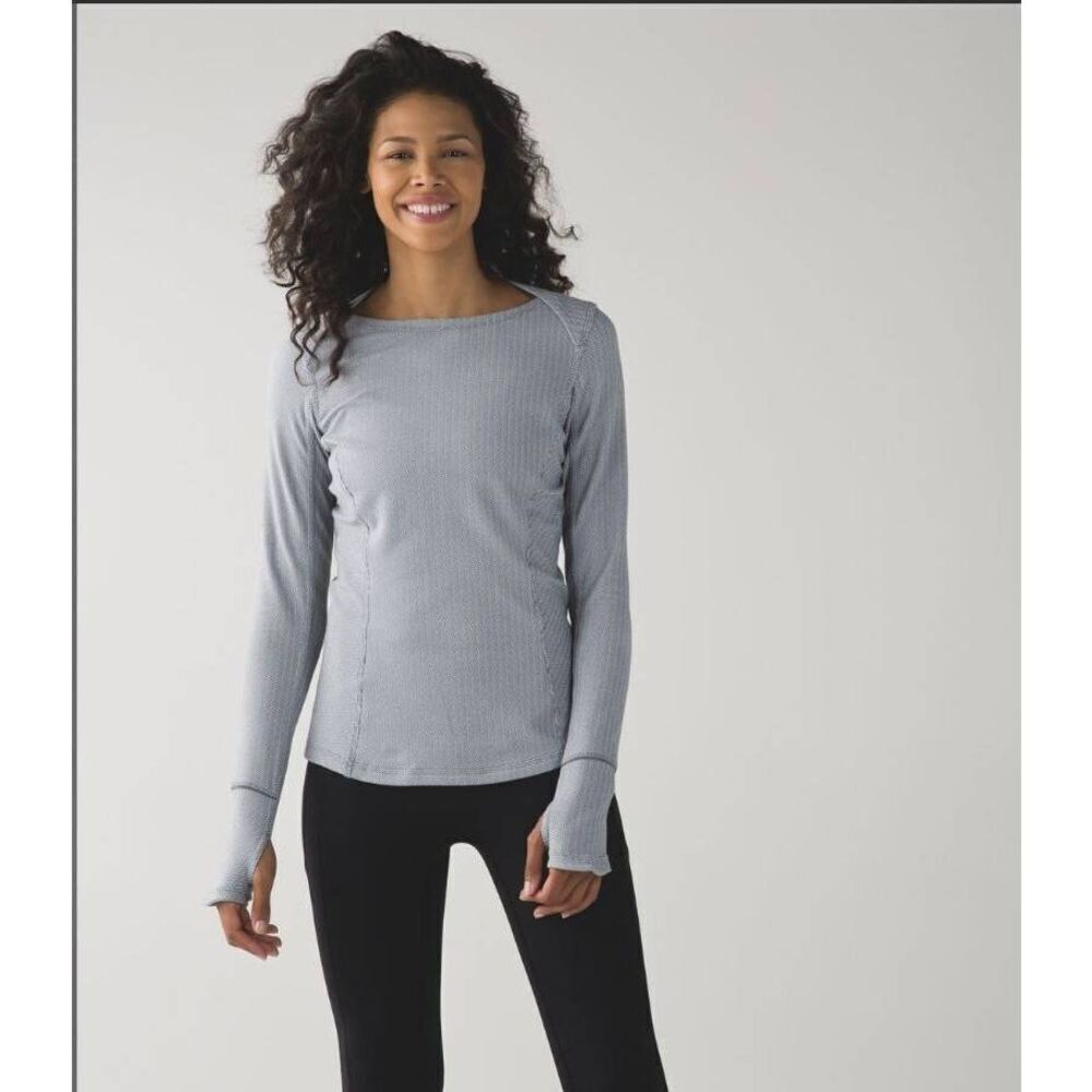 Lululemon Kanto Catch Me Long Sleeve Chevron‎ Top Size 4